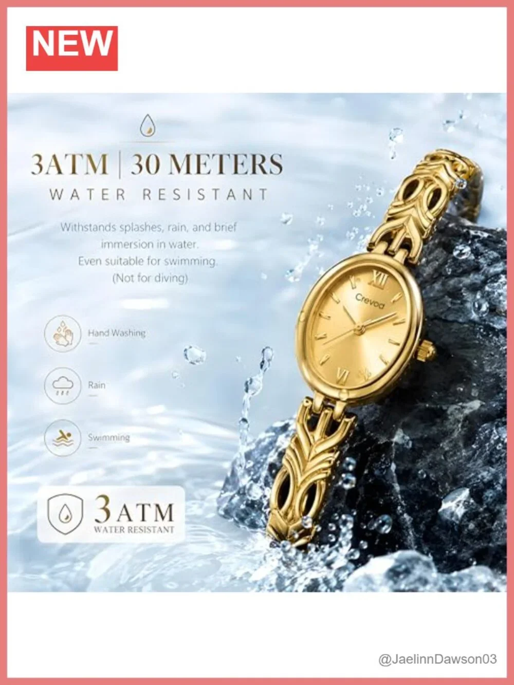 Small Gold Watch for Women Vintage Analog Bracelet Watch Waterproof Quartz